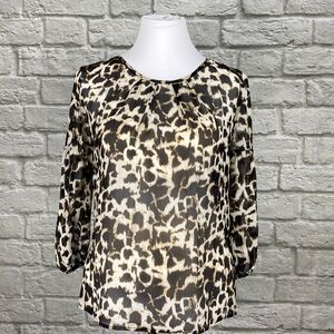 Talbots Leopard Print Sheer Blouse
